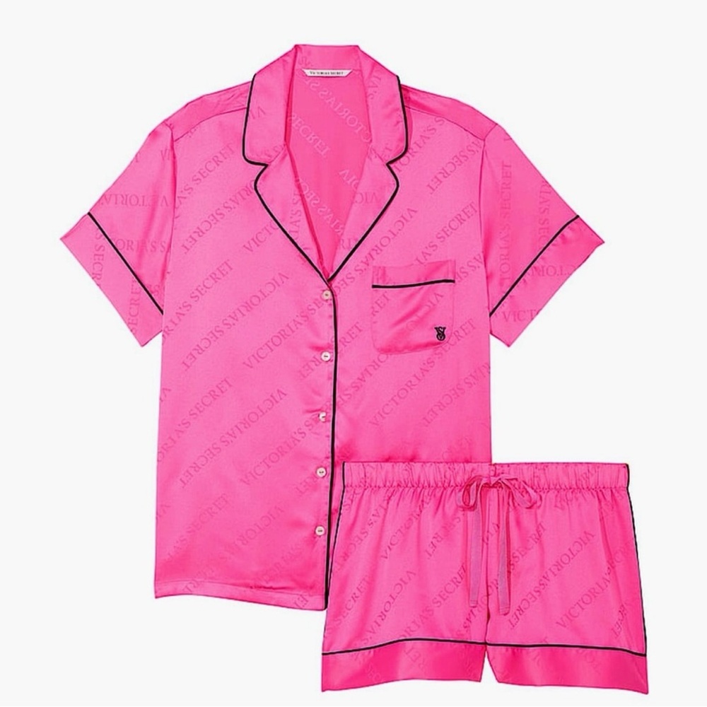NWT Victoria Secret satin pink pajama set